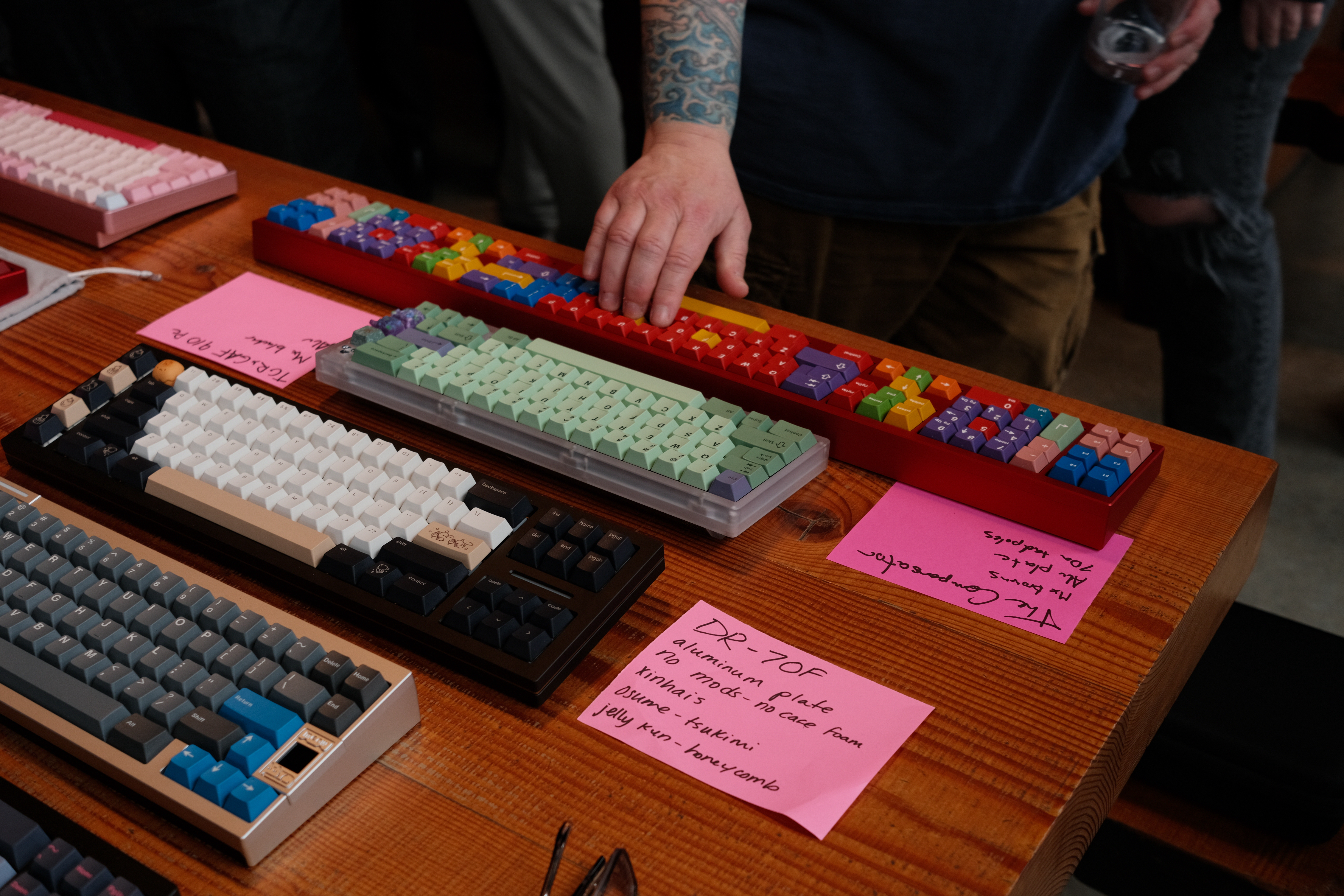 A picture of the Compensator at a recent SMK Keyboard Meetup