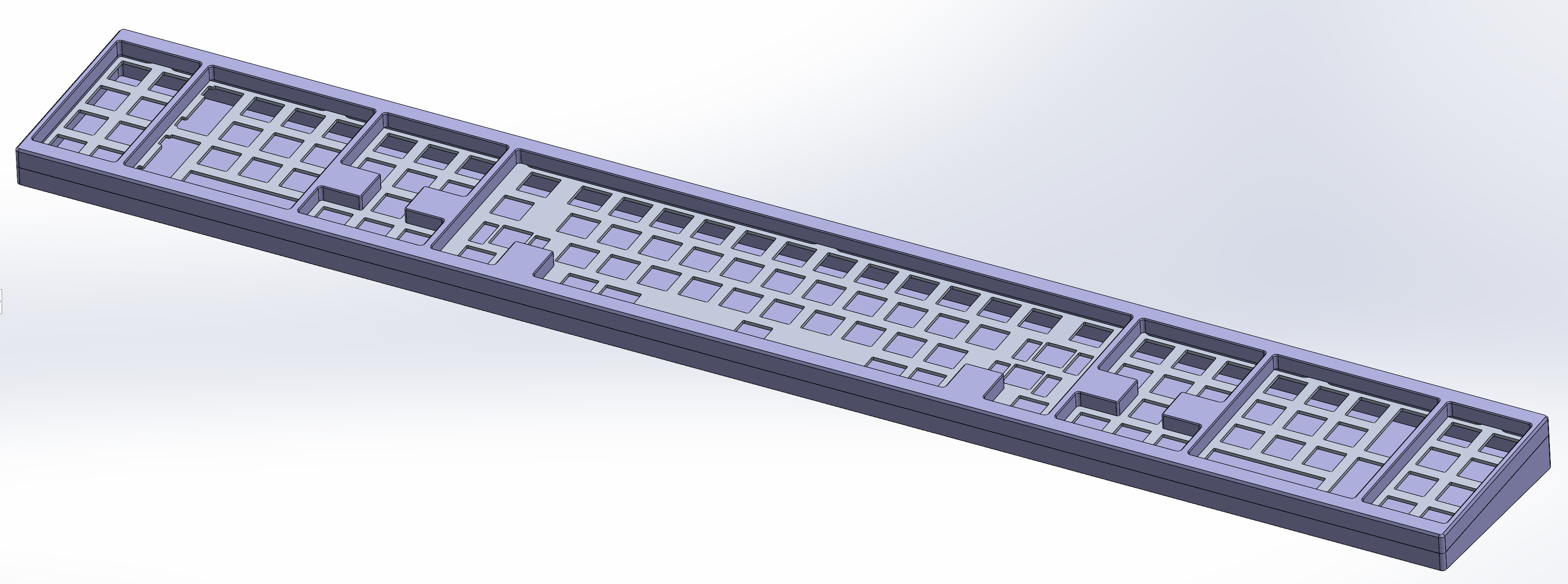 A 3D render of the Compensator Keyboard